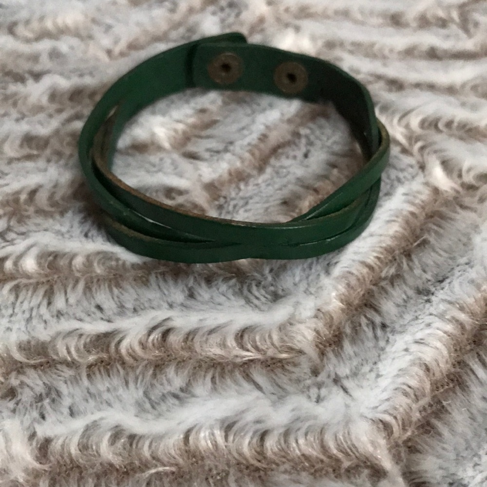 Green Leather Bracelet